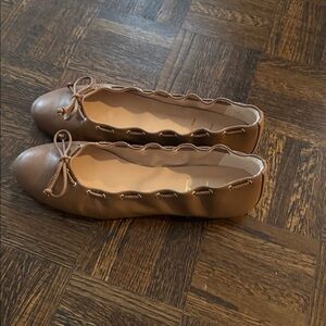 NWOT French Sole FS/NY brown scalloped flats 10B